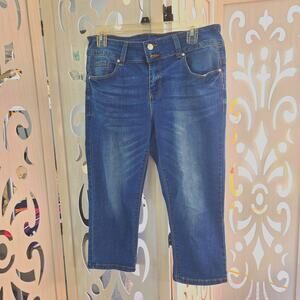 TALA Womens 10 Capri Jeans Blue Denim Stretch Y2K Casual Streetwear Cropped